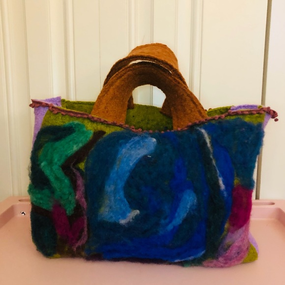 Handmade felted wool handbags Large/ small ,boho, wearable art - Picture 11 of 15